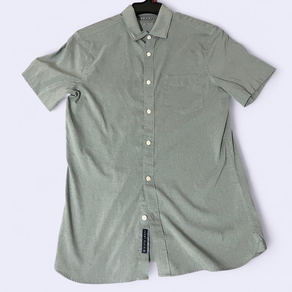 Perry Ellis Sage Green Button-Down Shirt